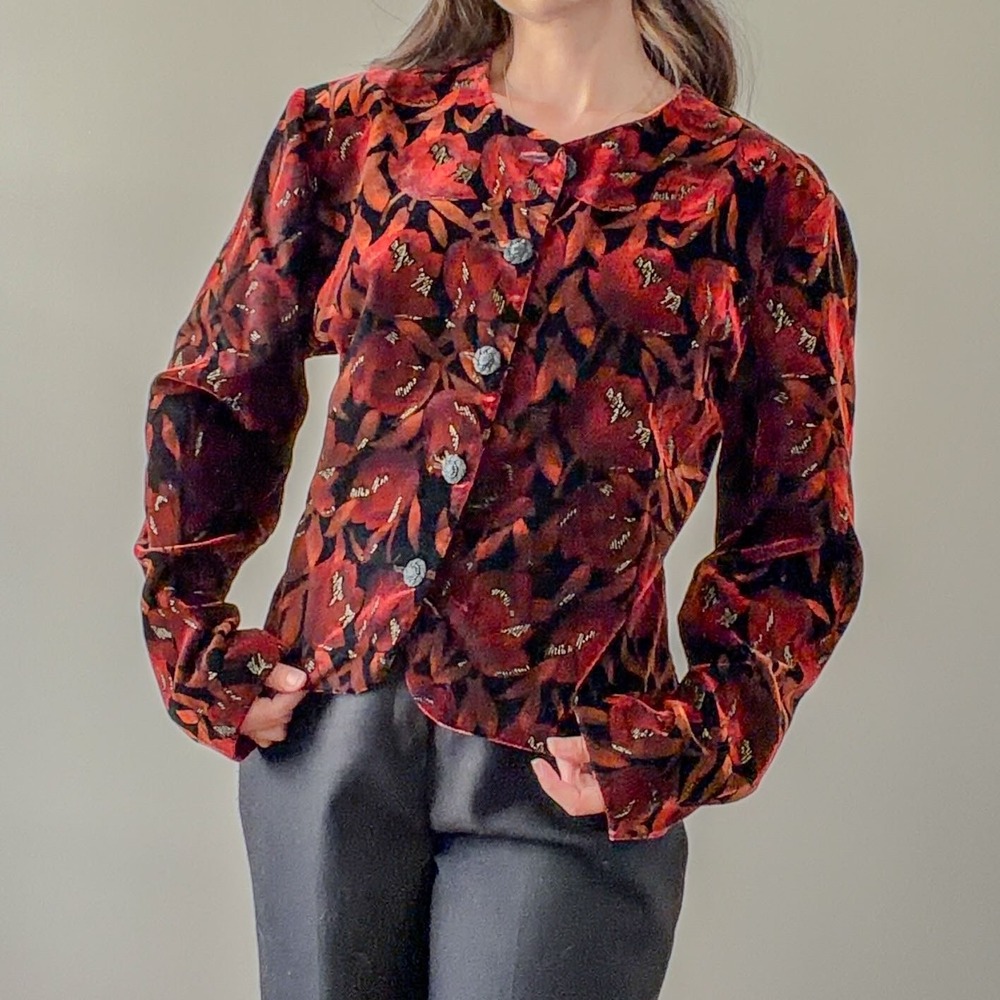 Vintage Norton McNaughton Velvet Button-Down Size 12